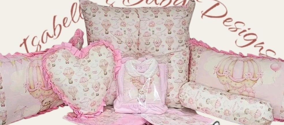 Cream & Pink Hot Air Balloon Set