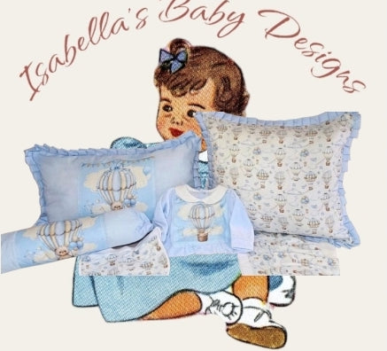Blue & Cream Hot Air Balloon Set
