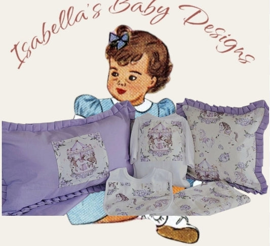 Lilac & Cream Carousel Roses Set