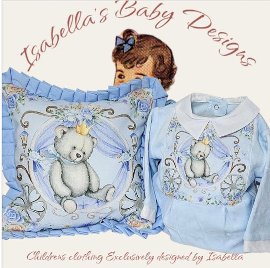Teddy Carriage On Blue Set