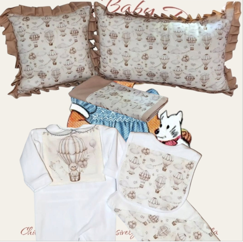 Tan & Cream Hot Air Balloon Set