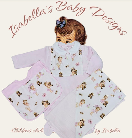 Babygrow, Bib, Muslin Set