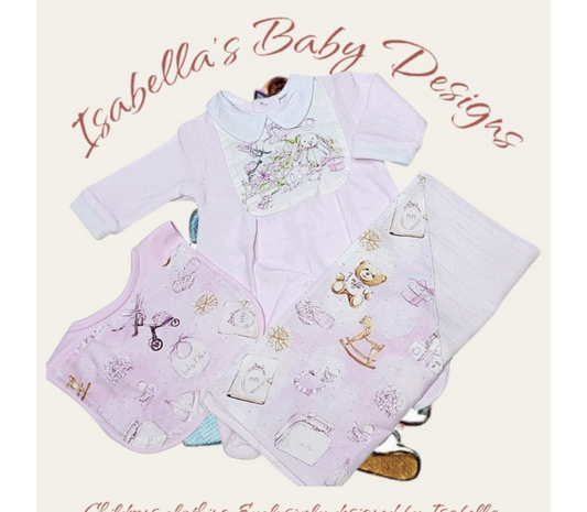 Pink Bunny & Pram set