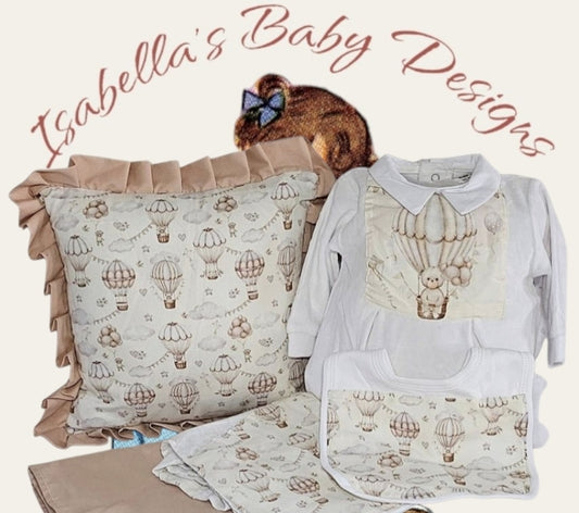 Tan & Cream Hot Air Balloon Set