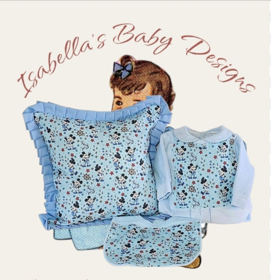 Mouse on Baby Blue Set