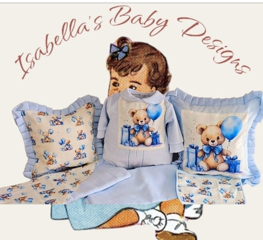 Baby Blue Teddy Set *made to order *